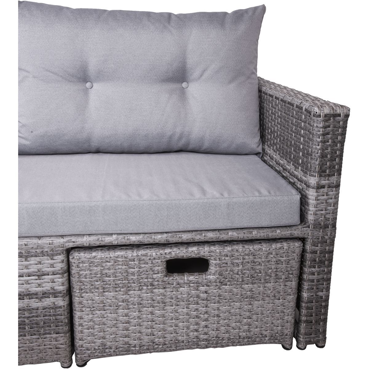2-Sitzer Lounge-Sofa MALTA - schwarz - mit Sitzkissen