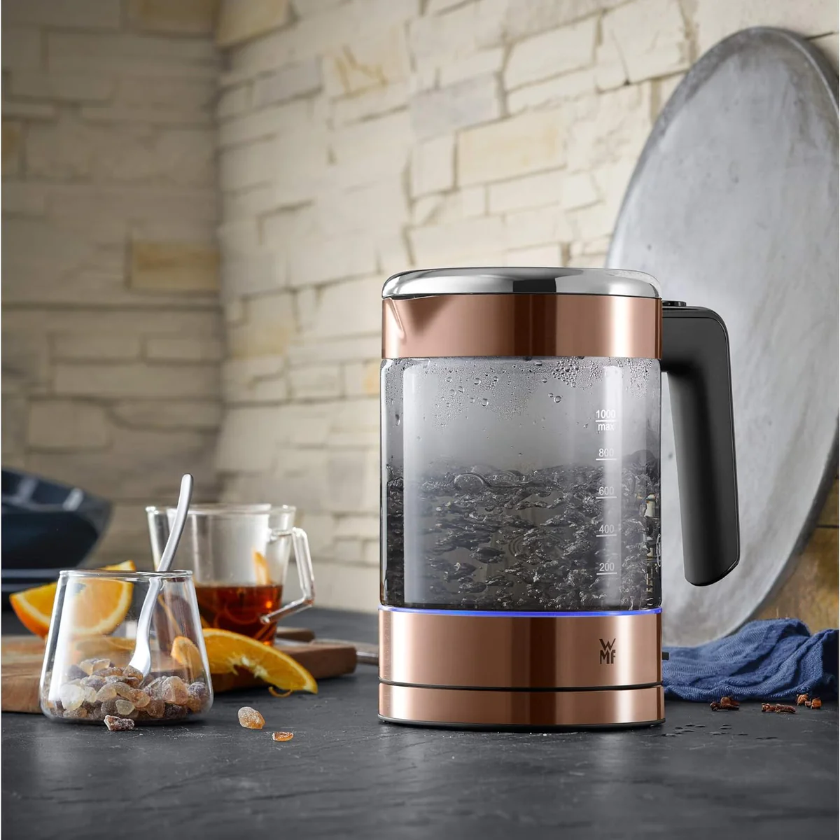 bouilloire électrique de 1L sans fil 1900W cuivre WMF