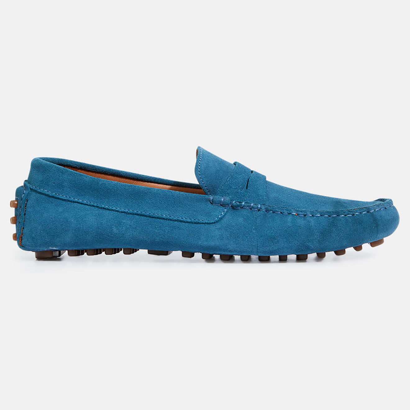 Comptoir GL Mocassins en Velours de Cuir Diego bleus