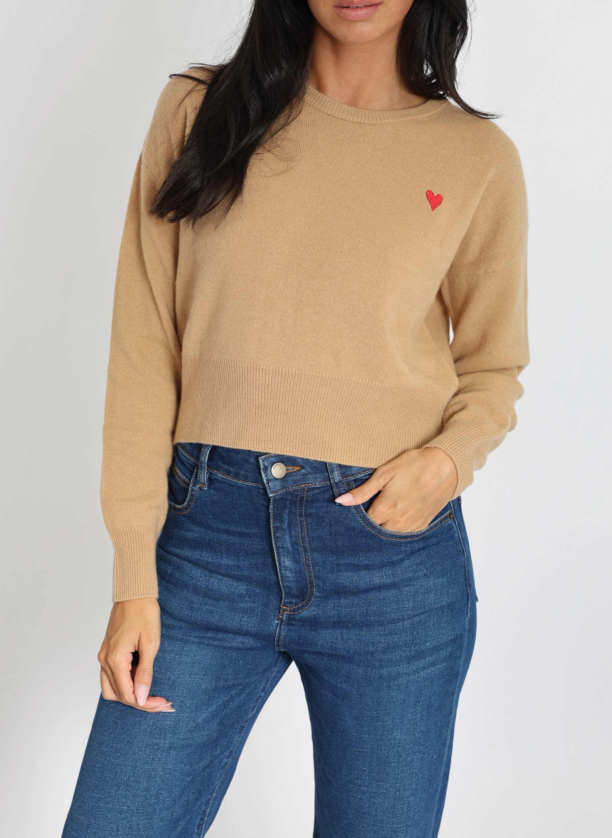 ANITA - Pull droit en laine et cachemire | Beige