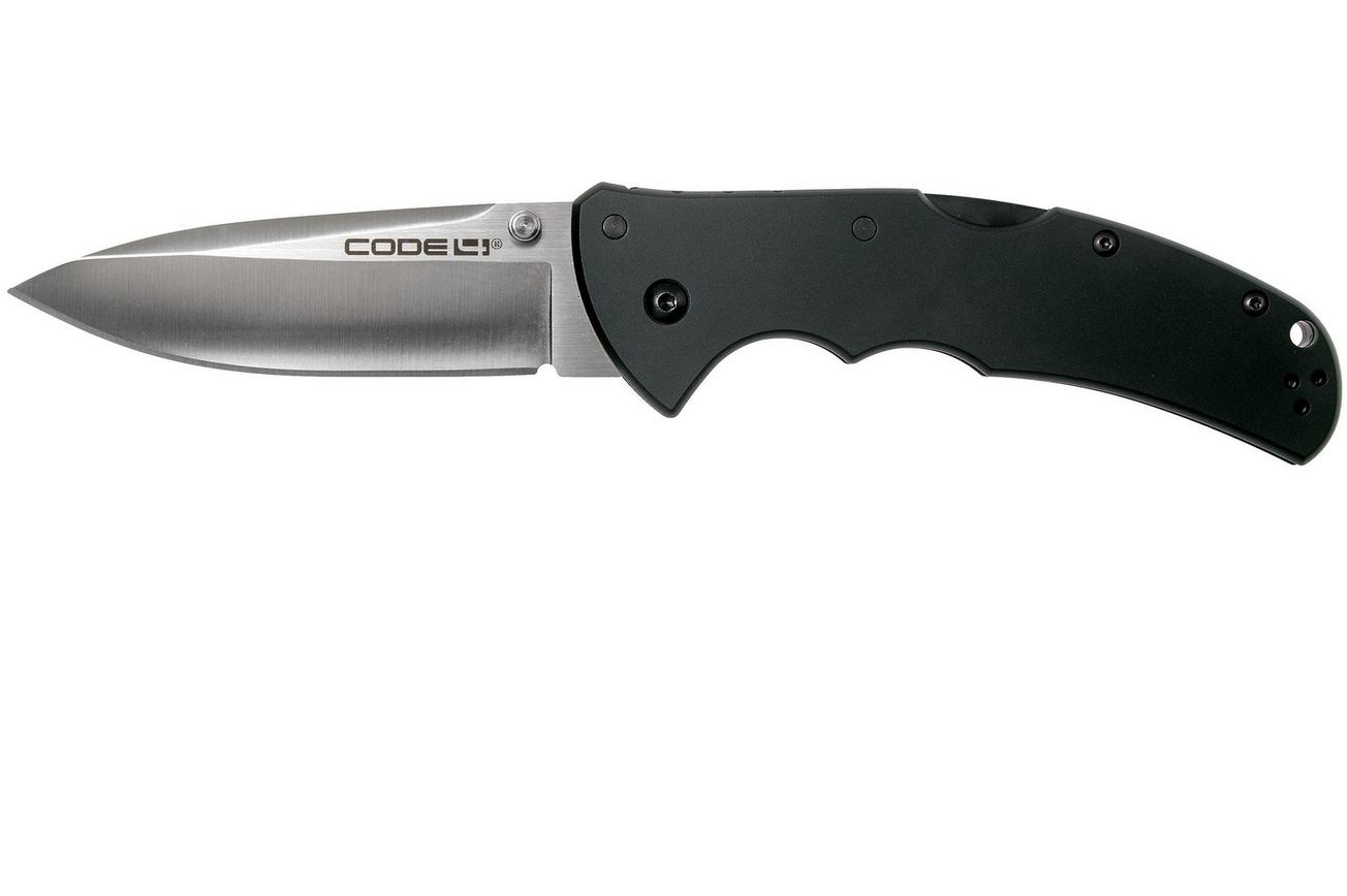 Cold Steel Code 4 Spear Point 58PAS Black CPM S35VN plain edge, zakmes