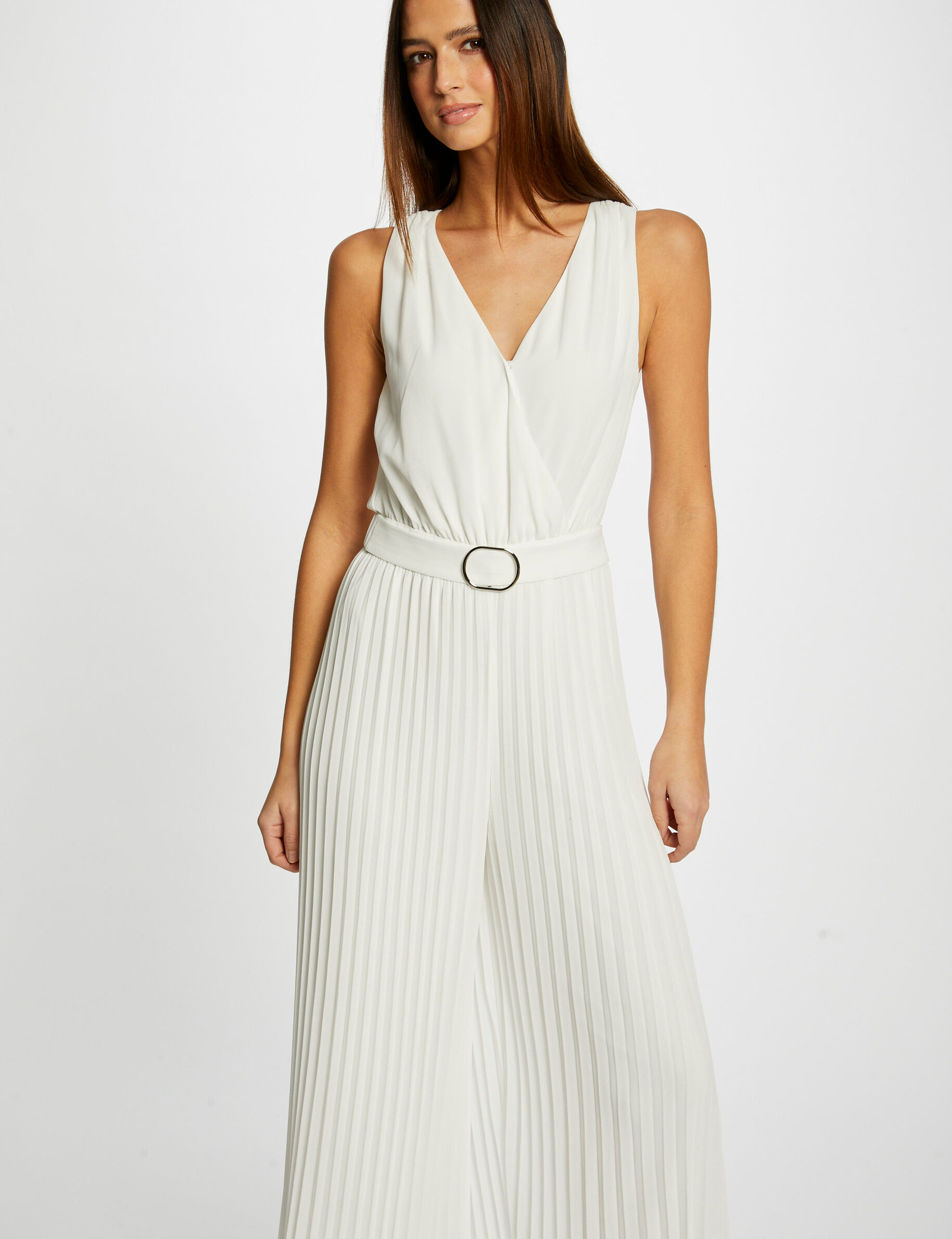Combinaison ample à jambes plissées ecru femme - ecru