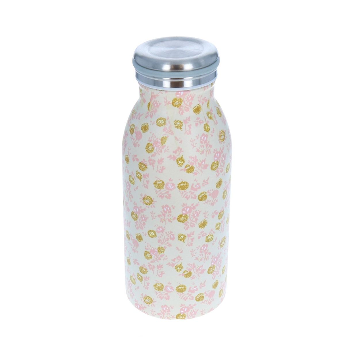 Gourde en métal fleurs roses 350 ml - Trésors de fille Pause goûter