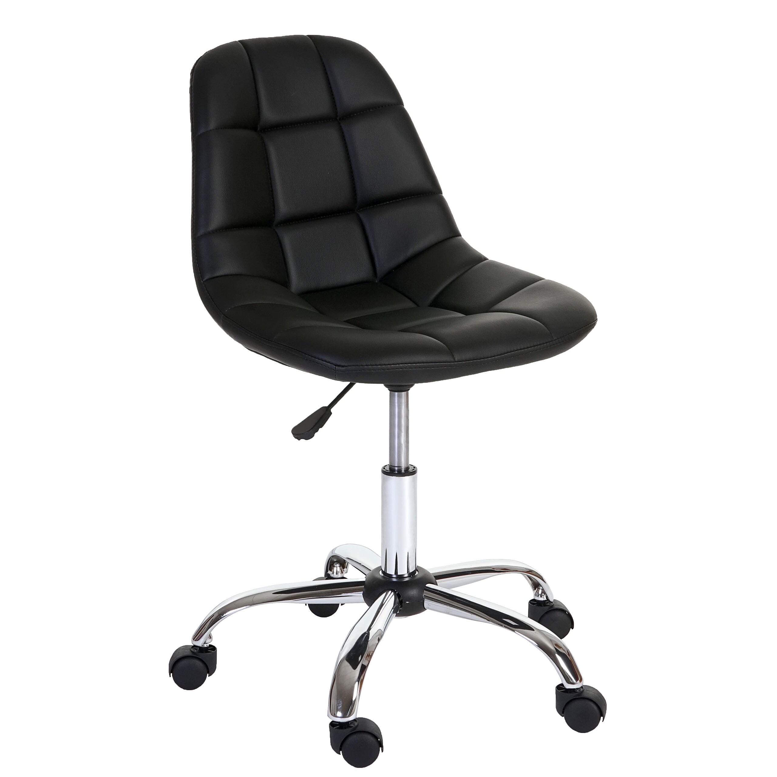 Drehstuhl MCW-A86, Bürostuhl Arbeitshocker, Schalensitz Kunstleder ~ schwarz