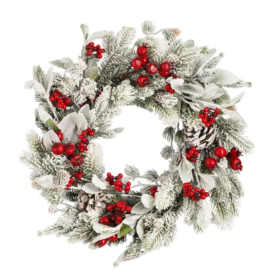 Mica Decorations Belfort Kerstkrans - Ø40 cm - Groen