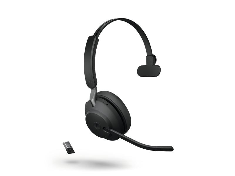 Jabra Headset Evolve2 65 Mono MS  Schwarz, USB-A Jabra Bluetooth Headset für das Büro, Home Office oder für Unterwegs