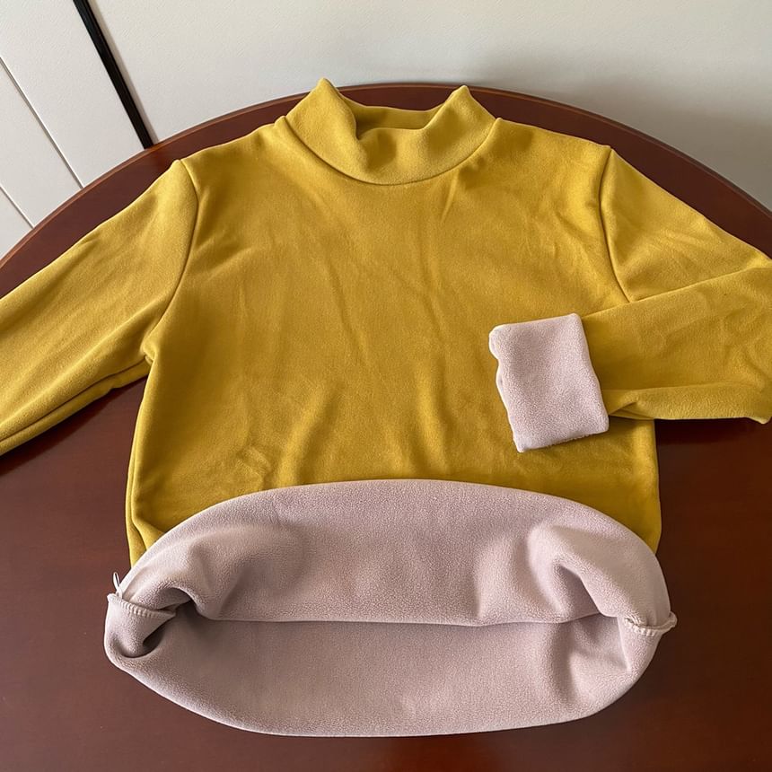Girls Supply - Fleece T-shirt met lange mouwen en mockneck