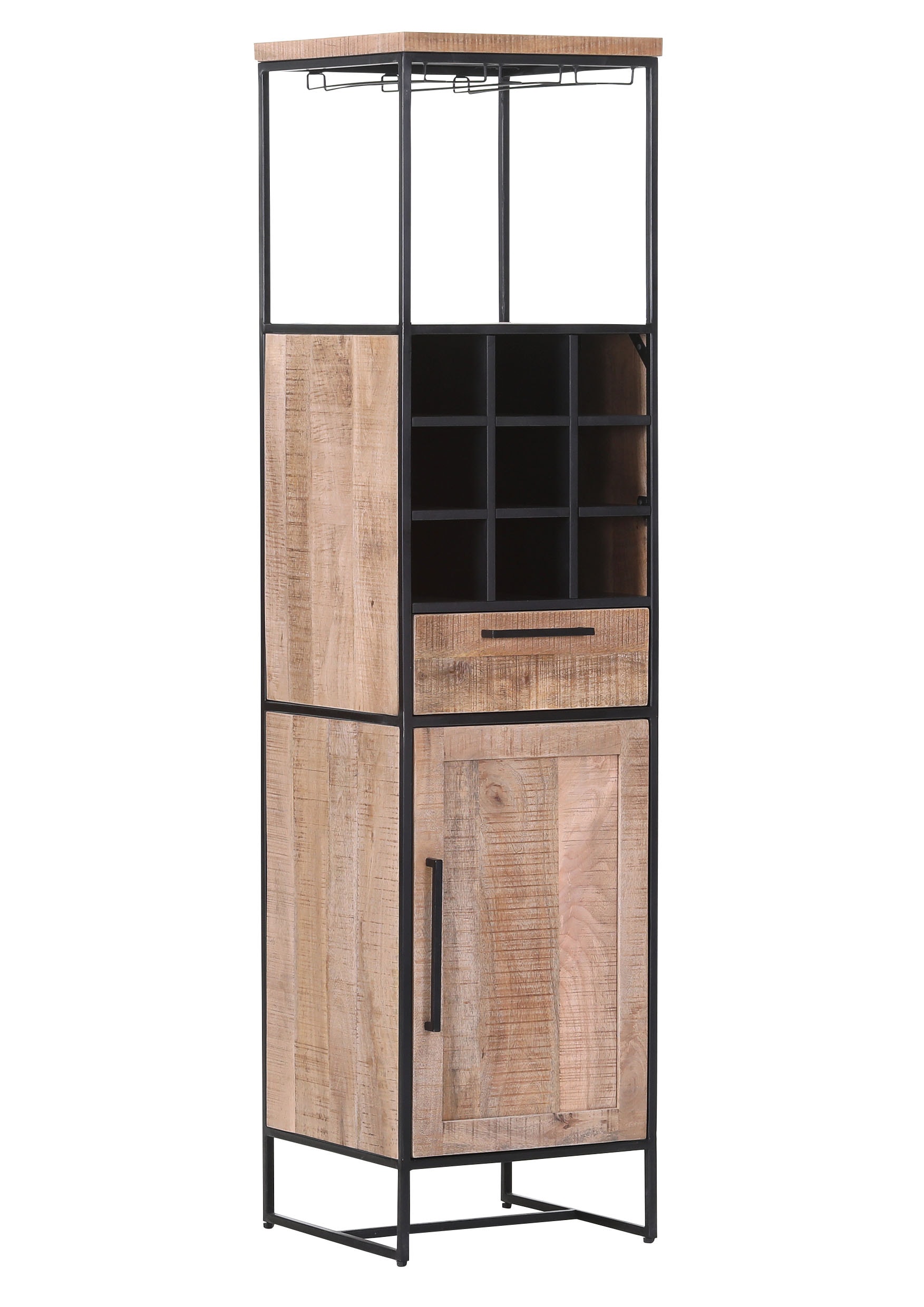 INTERhome Bar-Regal ALTEA 45 x 180 cm Mango massiv natur sägerau lackiert