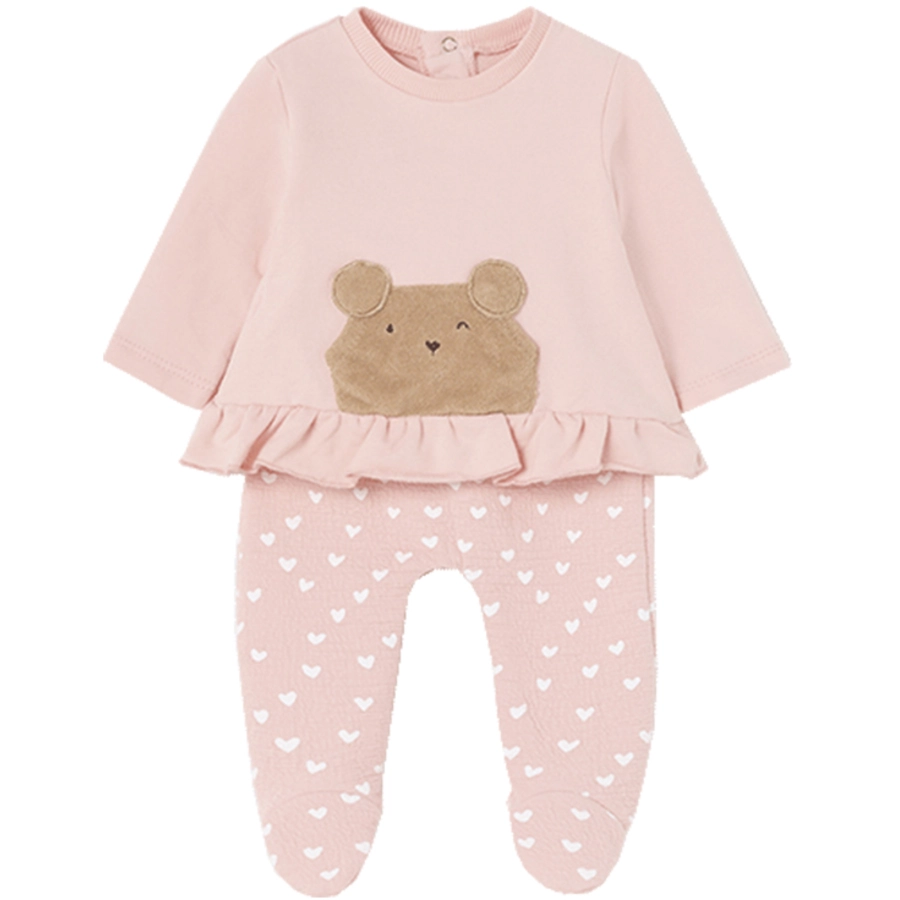 Mayoral Baby Set aus Pullover und Hose rosaweiß