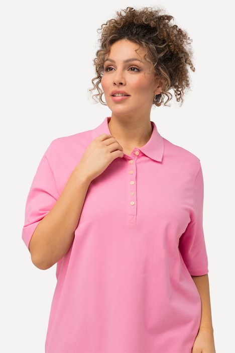 Poloshirt, Piqué, Polokragen, Samt-Knopfleiste, Halbarm