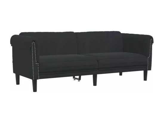 Ensemble de canapés 3 pièces noir velours