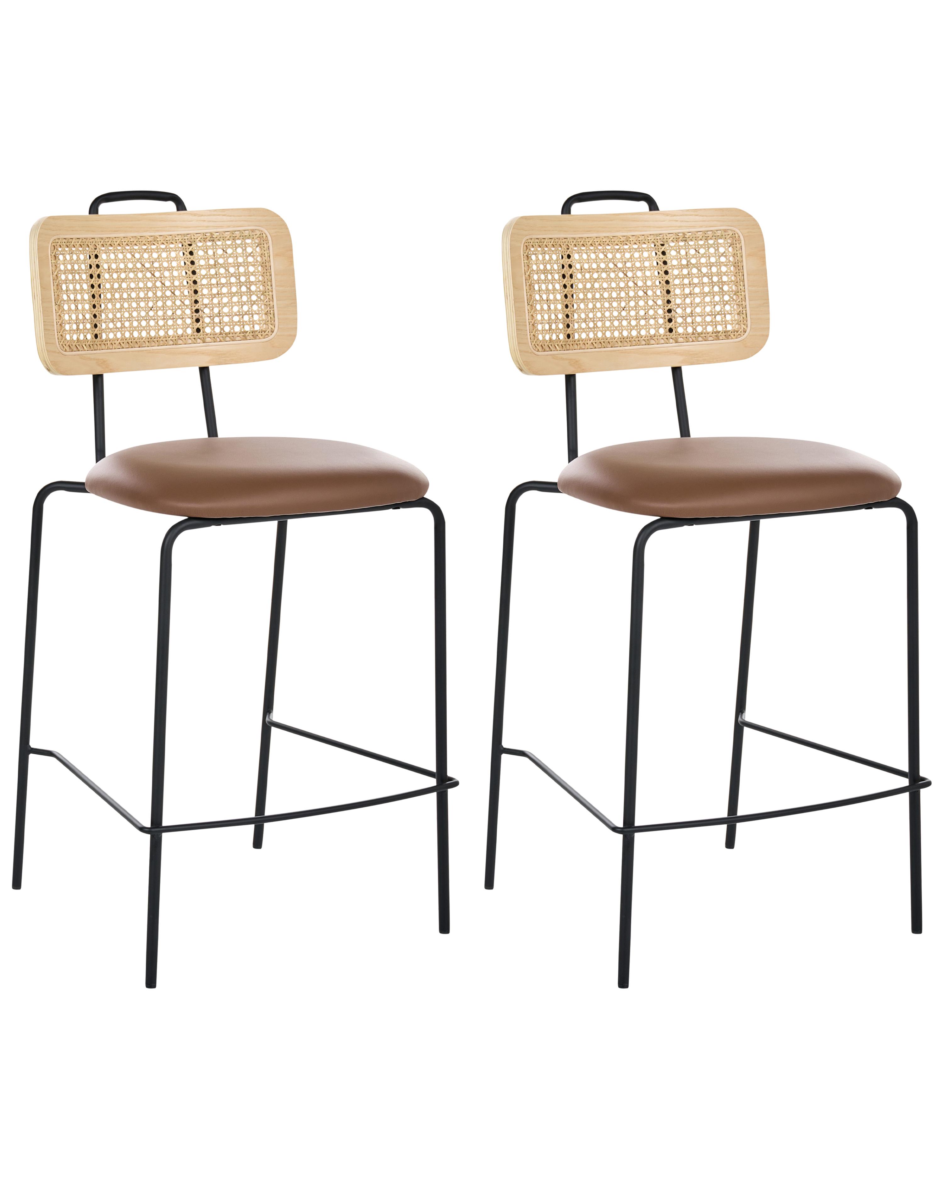 Set van 2 barstoelen ADELANTO Bruin
