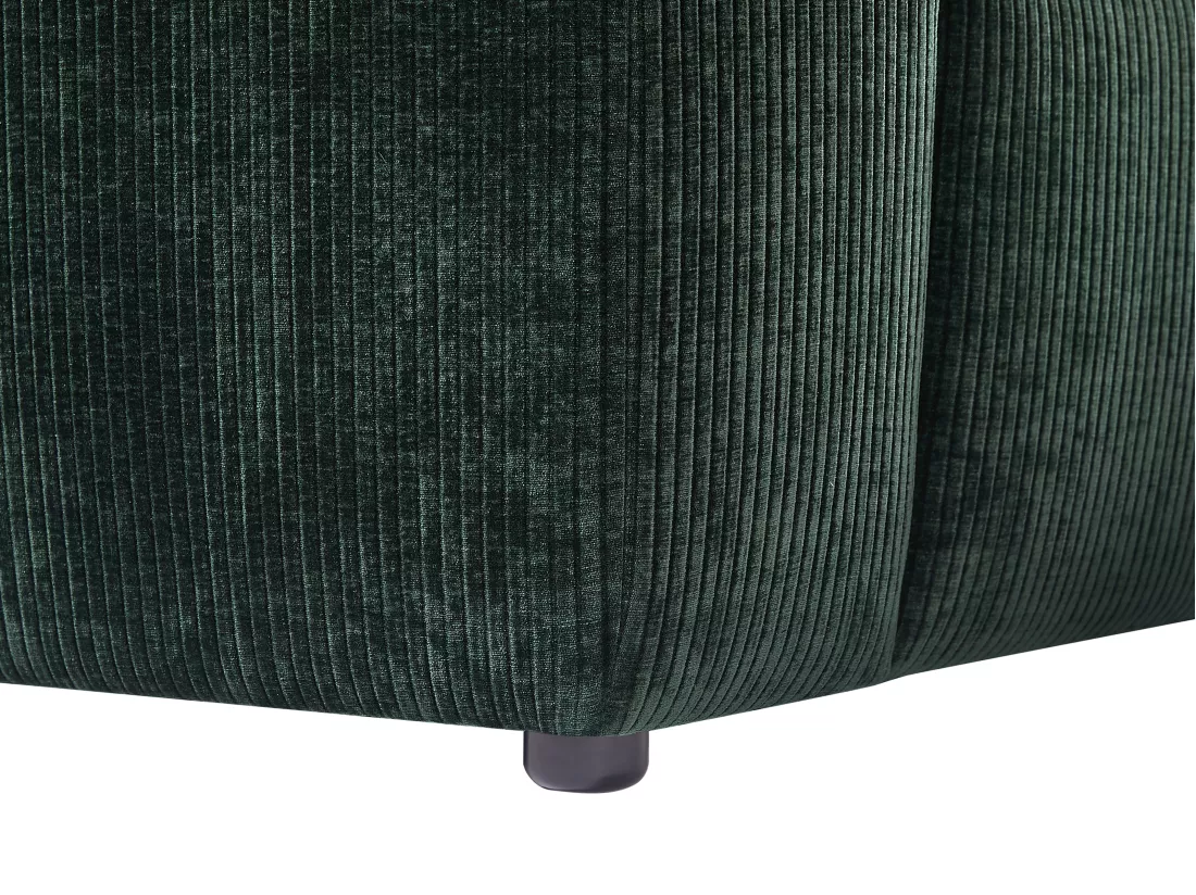 Pouf en velours côtelé vert sapin TIRONO de Maison Céphy