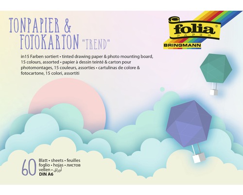 Gekleurd papier & fotokaart trendy DIN A6