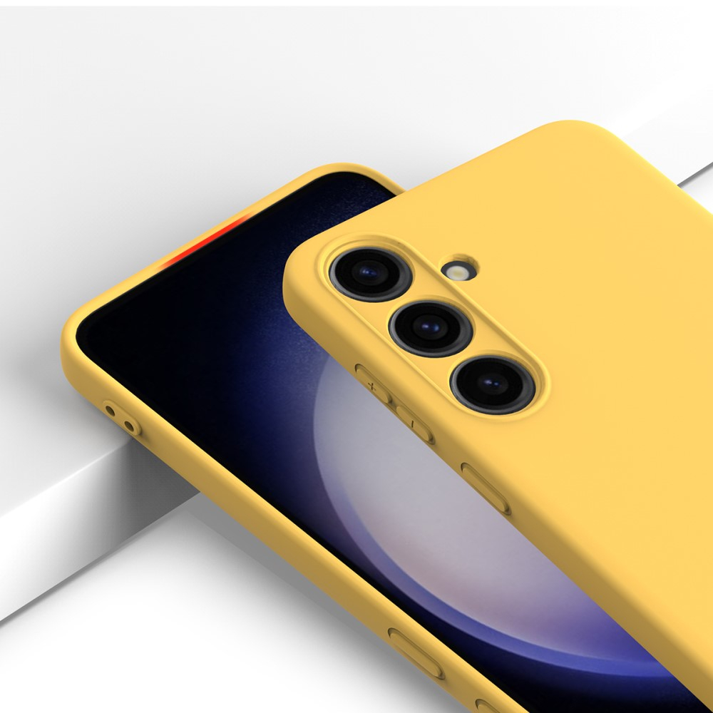 Samsung Galaxy S24  Plus Silikon Case Hülle mit Kameraschutz   Trageschlaufe - Gelb
