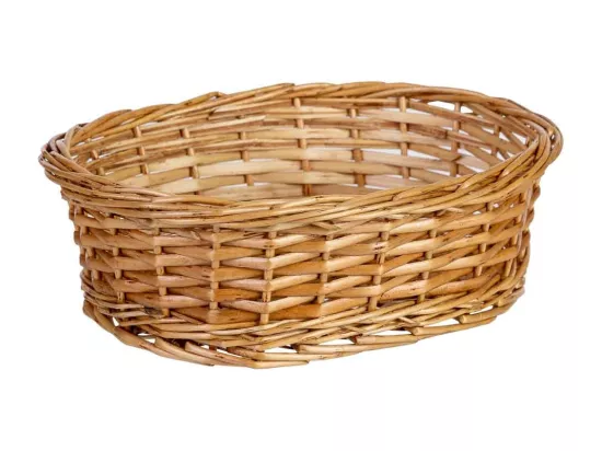 Panier ovale en osier marron 25x19x8h cm