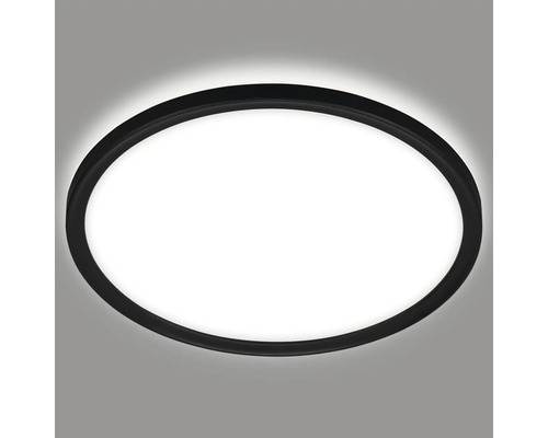 LED plafondlamp IP44 19W 2400 lm 4000 K HxØ 3,5x29 cm Slank zwart/wit + Backlight Effect