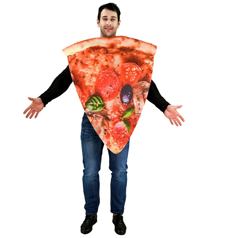 (160-180cm) Fasnachts Erwachsenen Kostüm Pizza Slice Verkleidung für Motto Partys / Halloween - Bunt