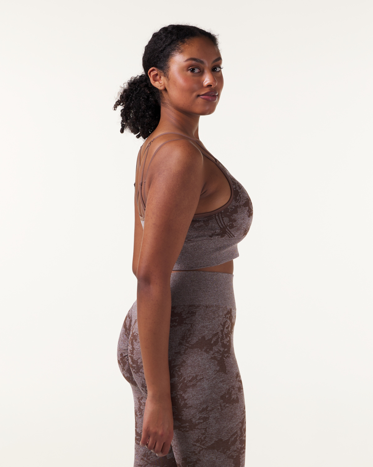 LEVITY Device Seamless Ruch Bra Dk Brown Leo