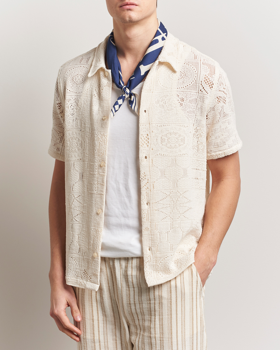 Les Deux Hector Lace Short Sleeve Shirt White