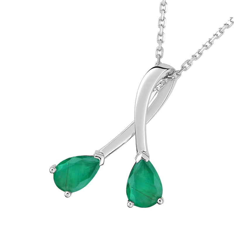 Collier Femme - émeraude - Or 18 Carats - Longueur : 42 cm