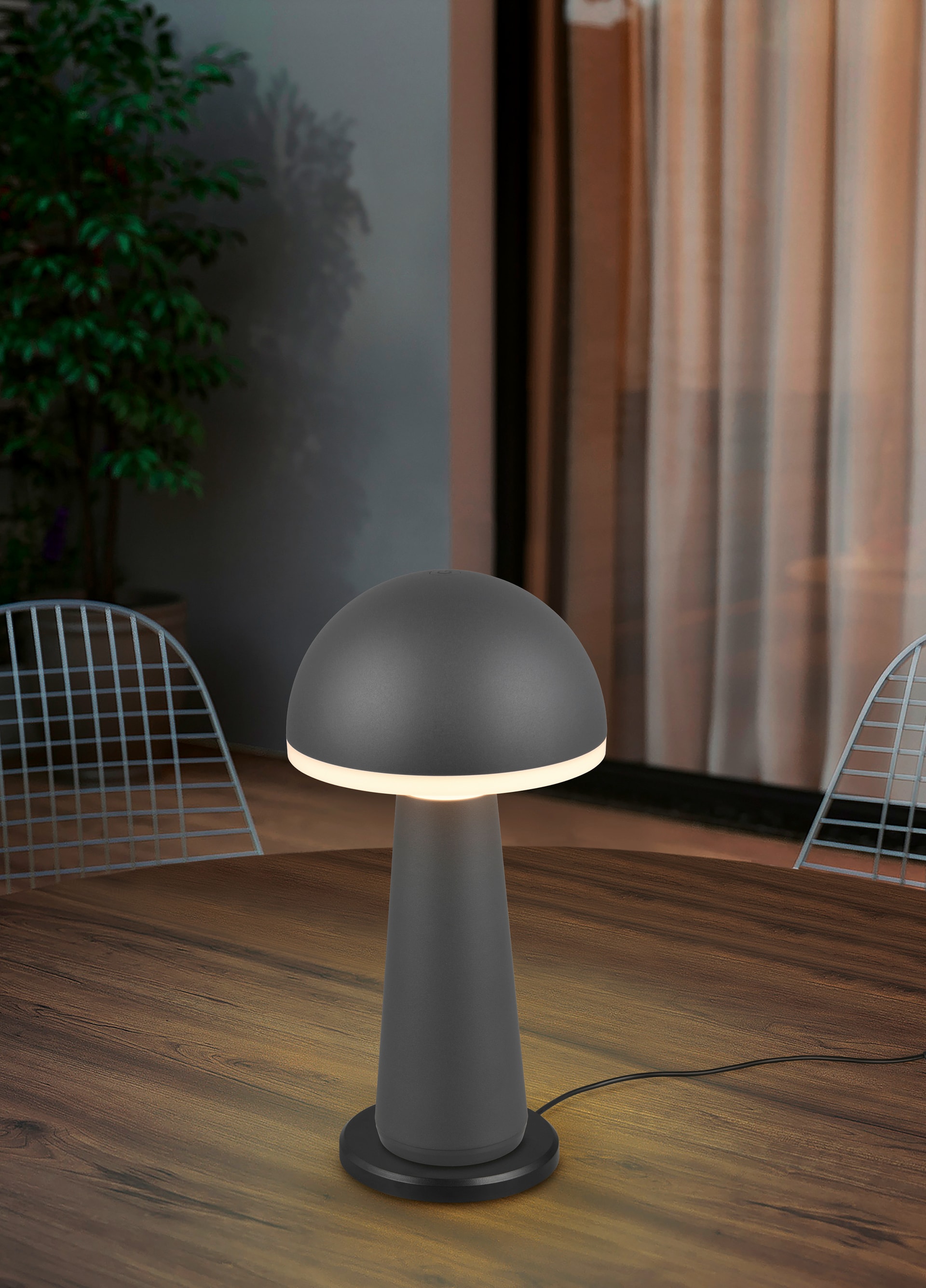 RL Akku LED Tischlampe FUNGO anthrazit