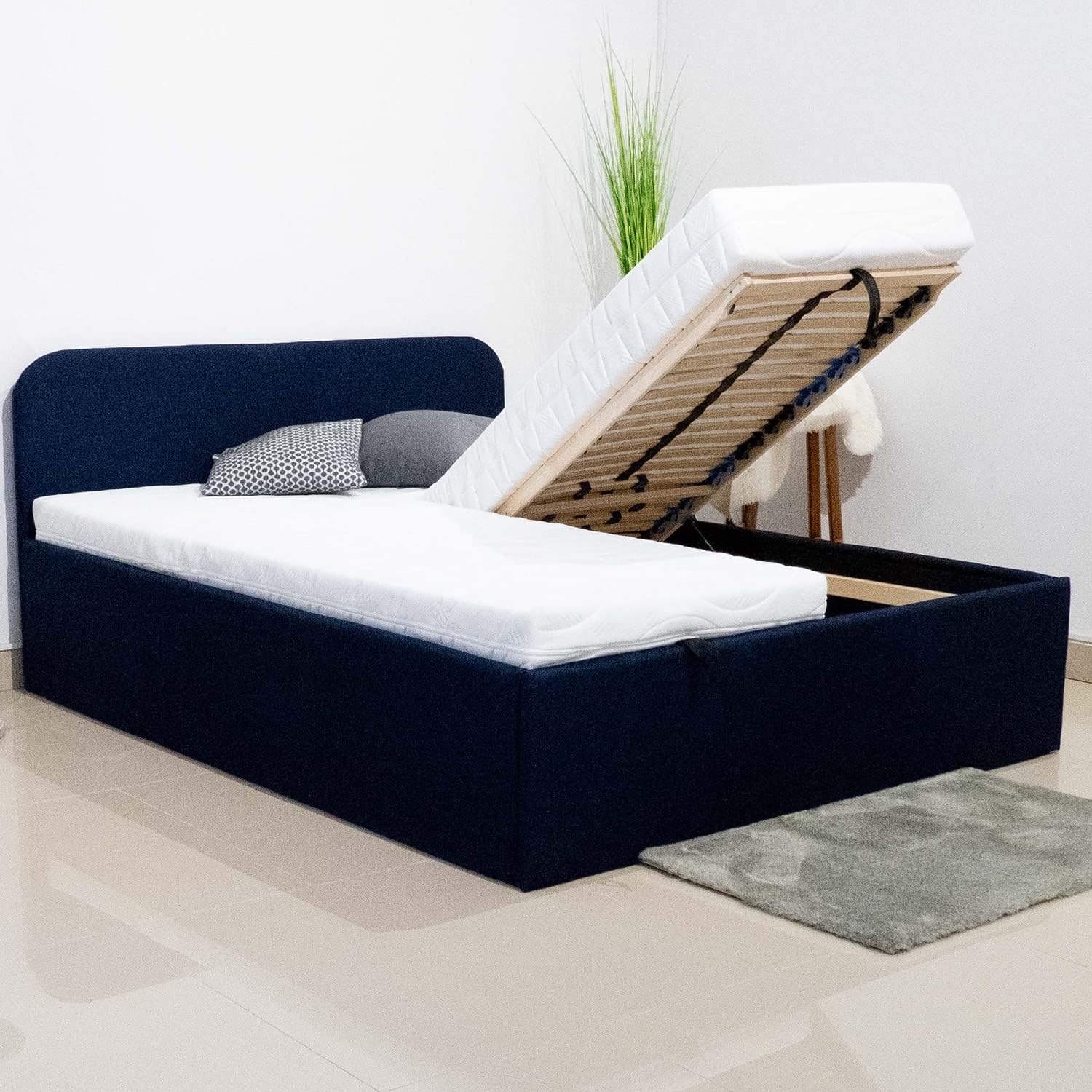 PAARA Polsterbett Senioren 404GK mit Bettkasten, Lattenrost mit Gasdruckfedern, Matratze, alle Größen - Jedes Bett EIN Unikat - Made in Germany (90 x 200 cm)