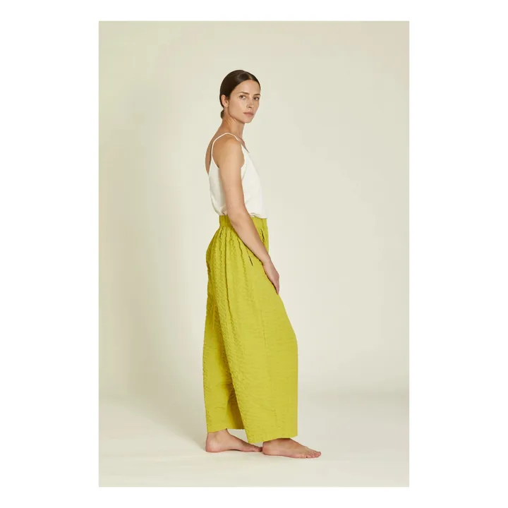 Black Crane Pantalon Large Seersucker | Curcuma
