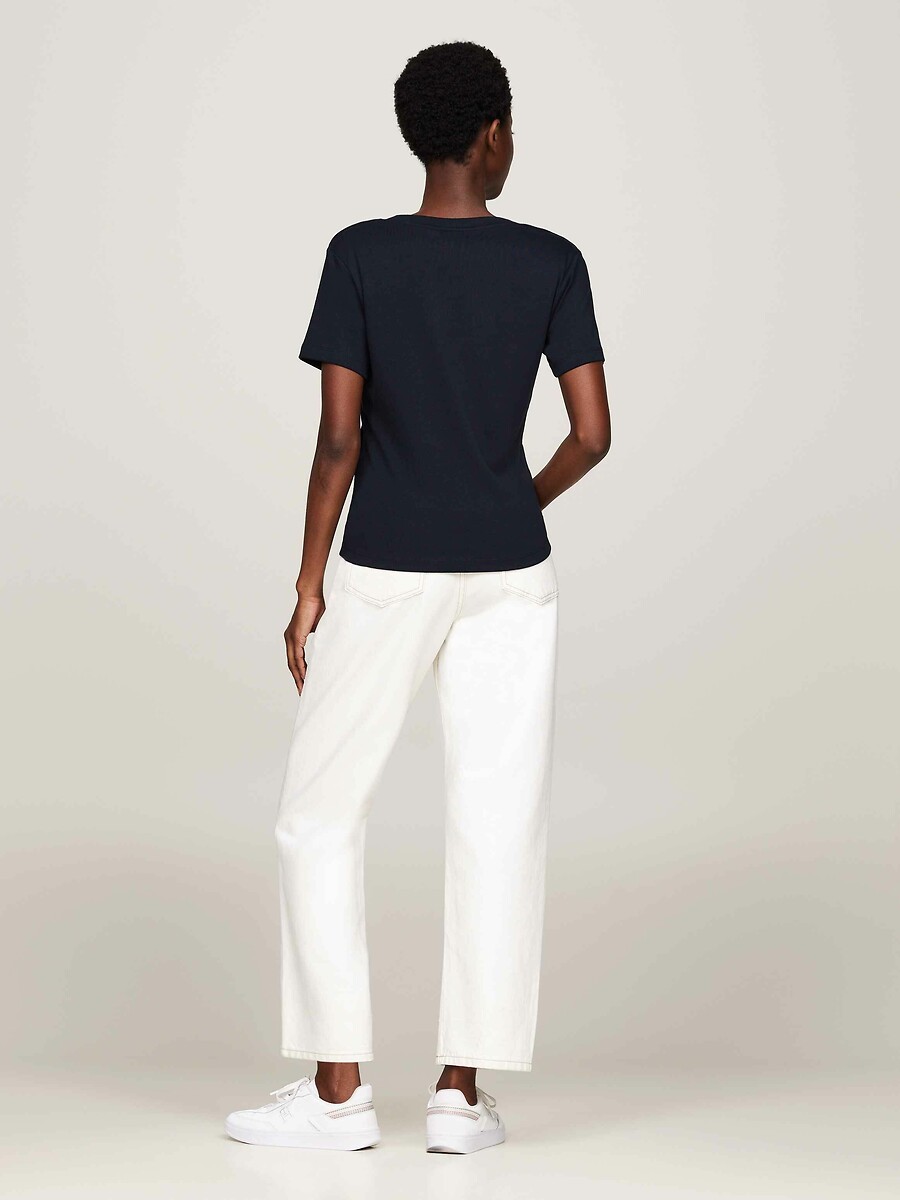 TOMMY HILFIGER<br>Camiseta de manga curta com decote em V