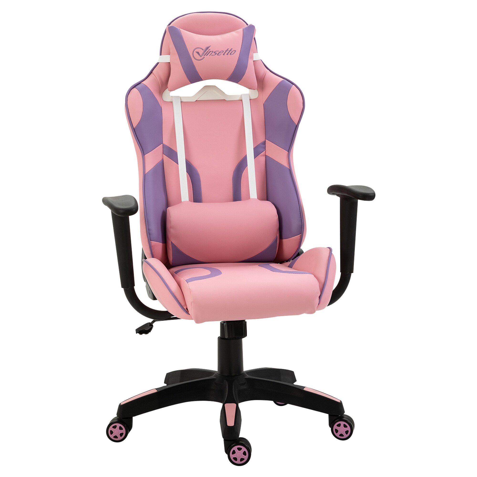 Vinsetto Gamingstuhl ergonomisch rosa, violett 69 x 56 x (116-125,5) cm (BxTxH)