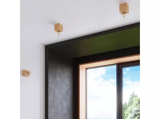 Sollux ARIZ Lampe de Table Bois Naturel E27