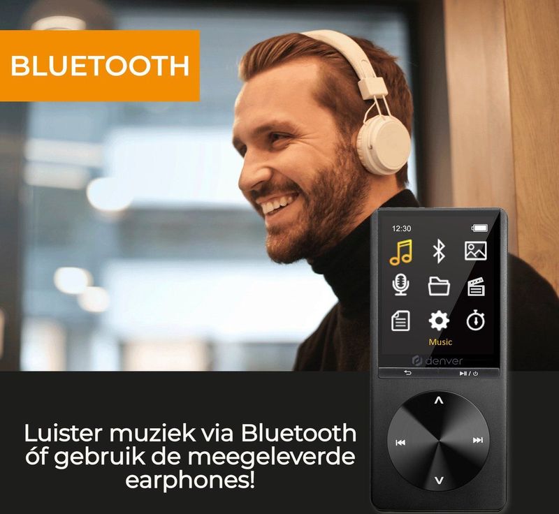 Denver MP1820 - MP3 / MP4 Speler - Zwart - Bluetooth - Inclusief Oordopjes