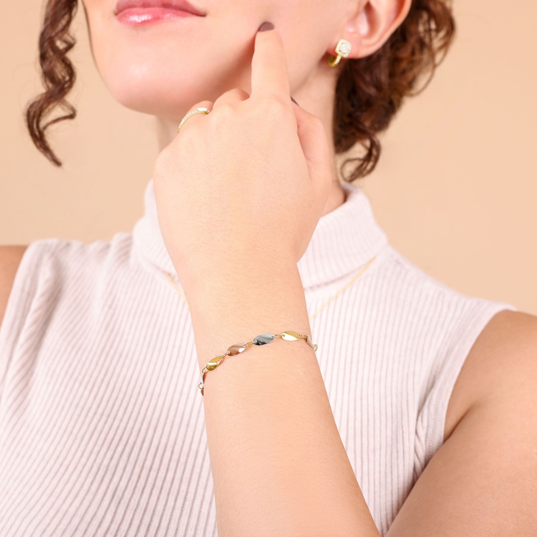 Armband 750/18 K Tricolor 18cm