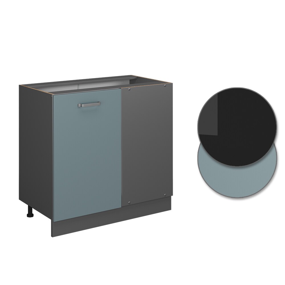 Vicco Eckunterschrank Küchenschrank R-Line Solid Anthrazit Blau Grau 86 cm modern