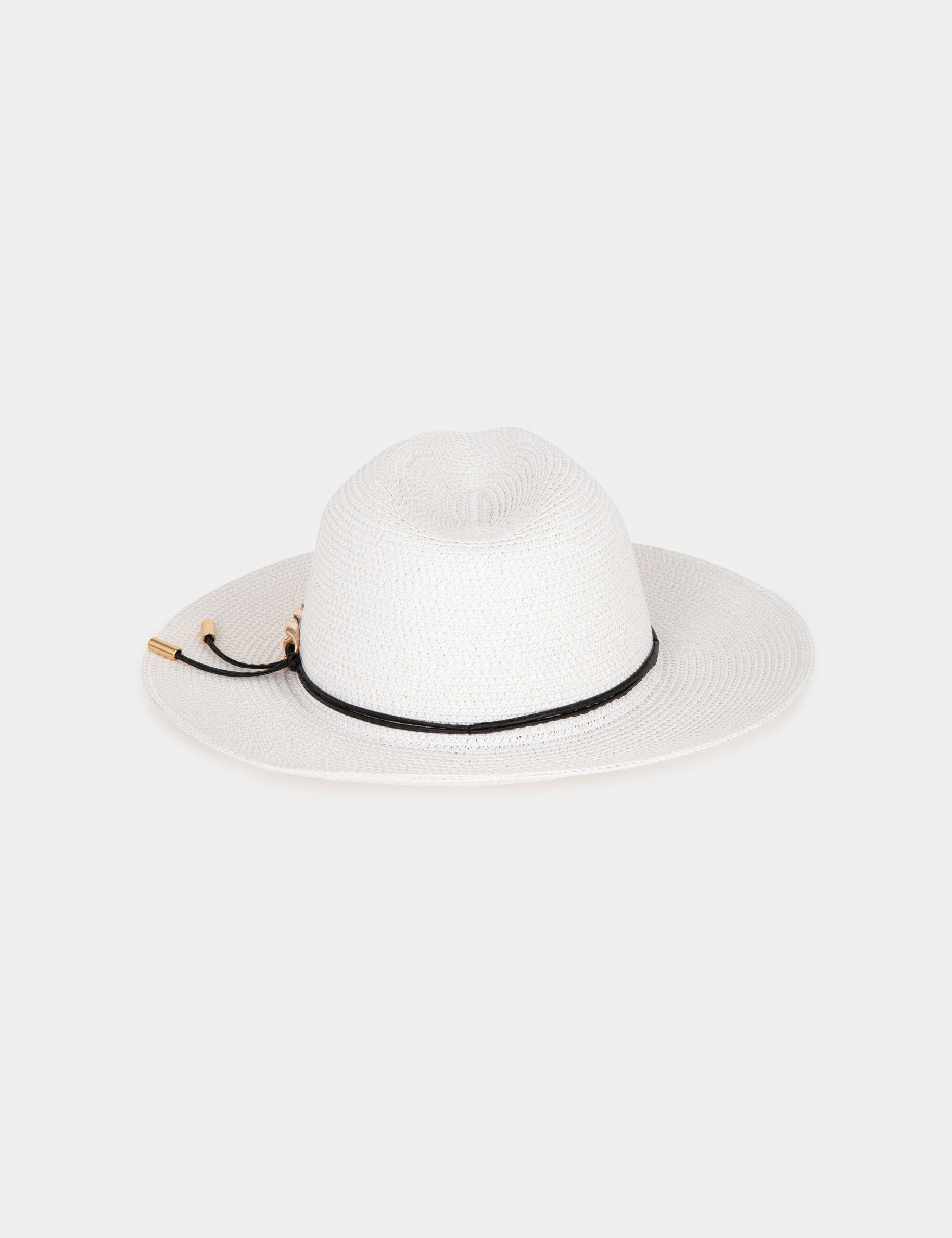 Chapeau de soleil ornement métallique blanc femme - blanc