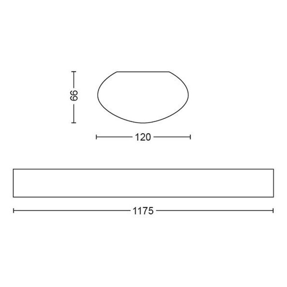LED ARMATUR PHILIPS AQUALINE LINEA 50W VARM HVIT