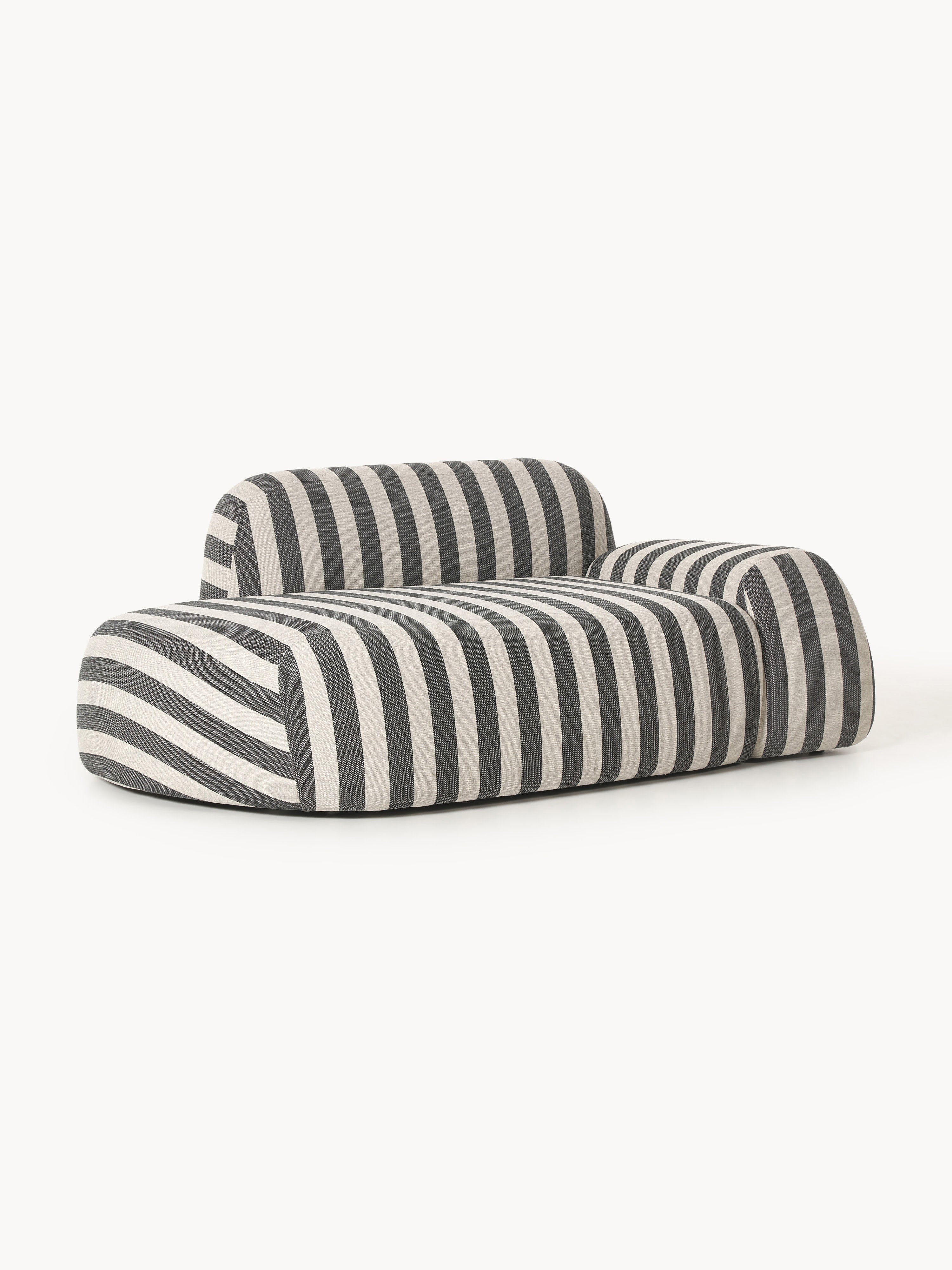 Gestreepte bank Wolke (2-zits) met chaise longue