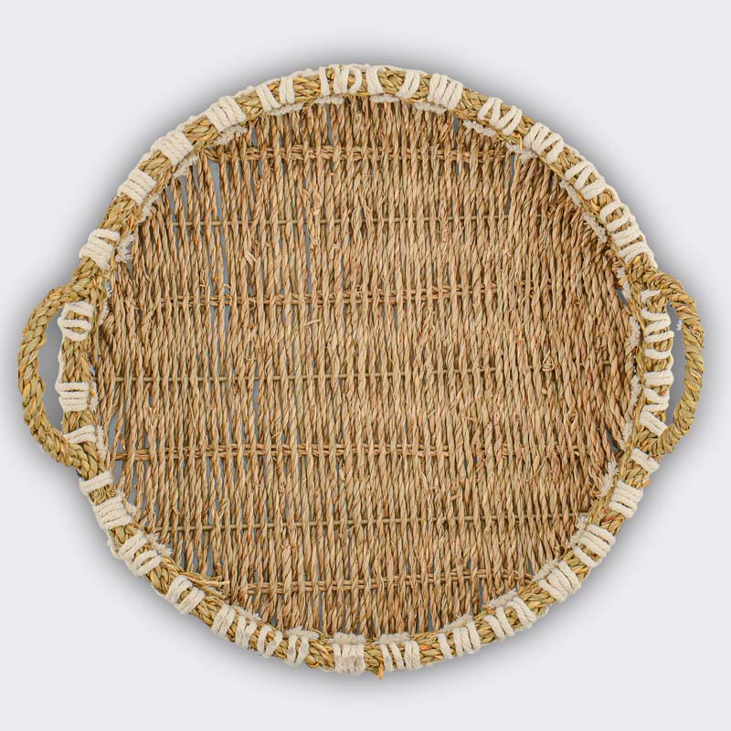 Corbeille décorative blanche et beige