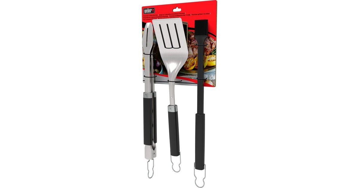 Weber3-delige Precision barbecueset grillbestek  (Roestvrij staal/zwart)