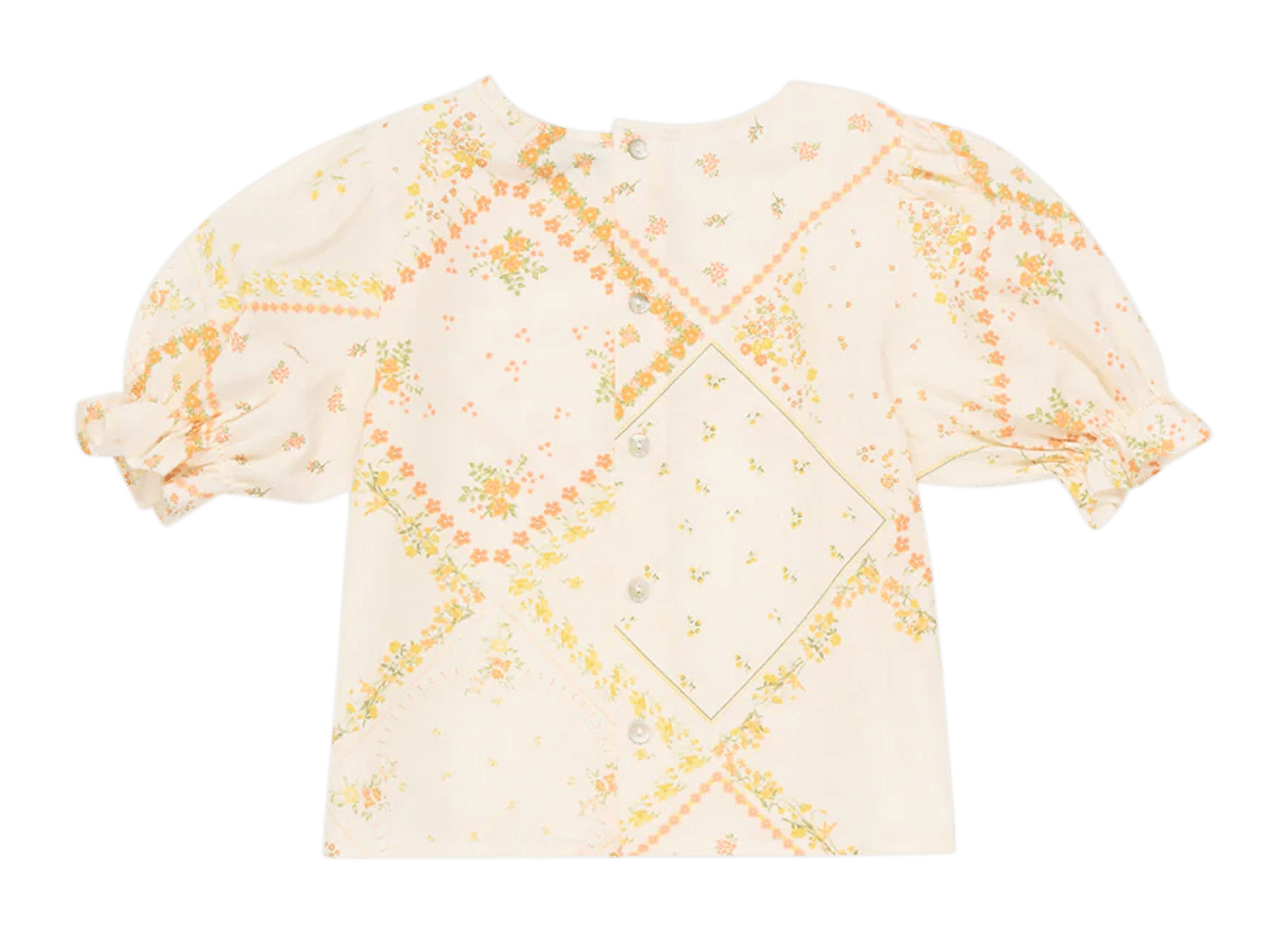 IDARA - Blouse droite col rond en coton bio mélangé| Multicolore