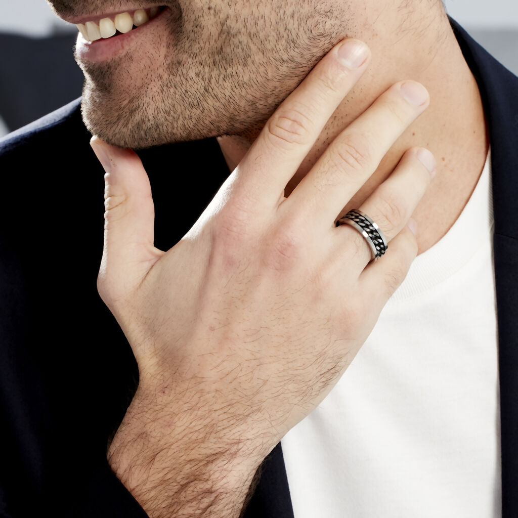 Bague Gaston Acier Blanc