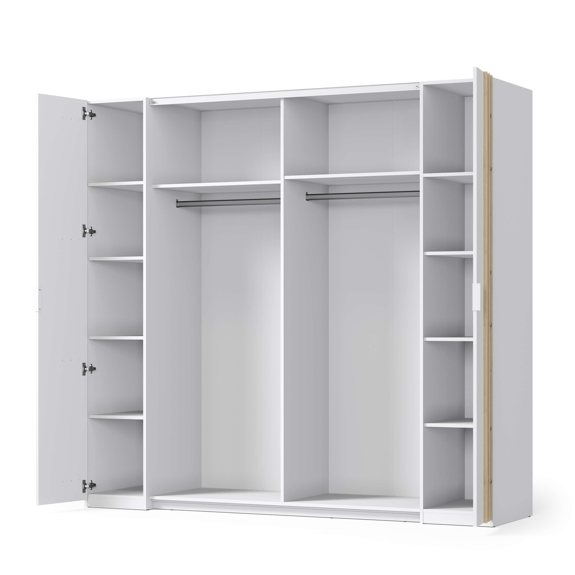 Home affaire Kleiderschrank »Kleiderschrank Calera mit Spiegel, 10 Einlegeböden und Kleiderstange« Garderobe mit 2 Schwebetüren und 2 Drehtüren, BxHxT 219,6x207,5x62 cm