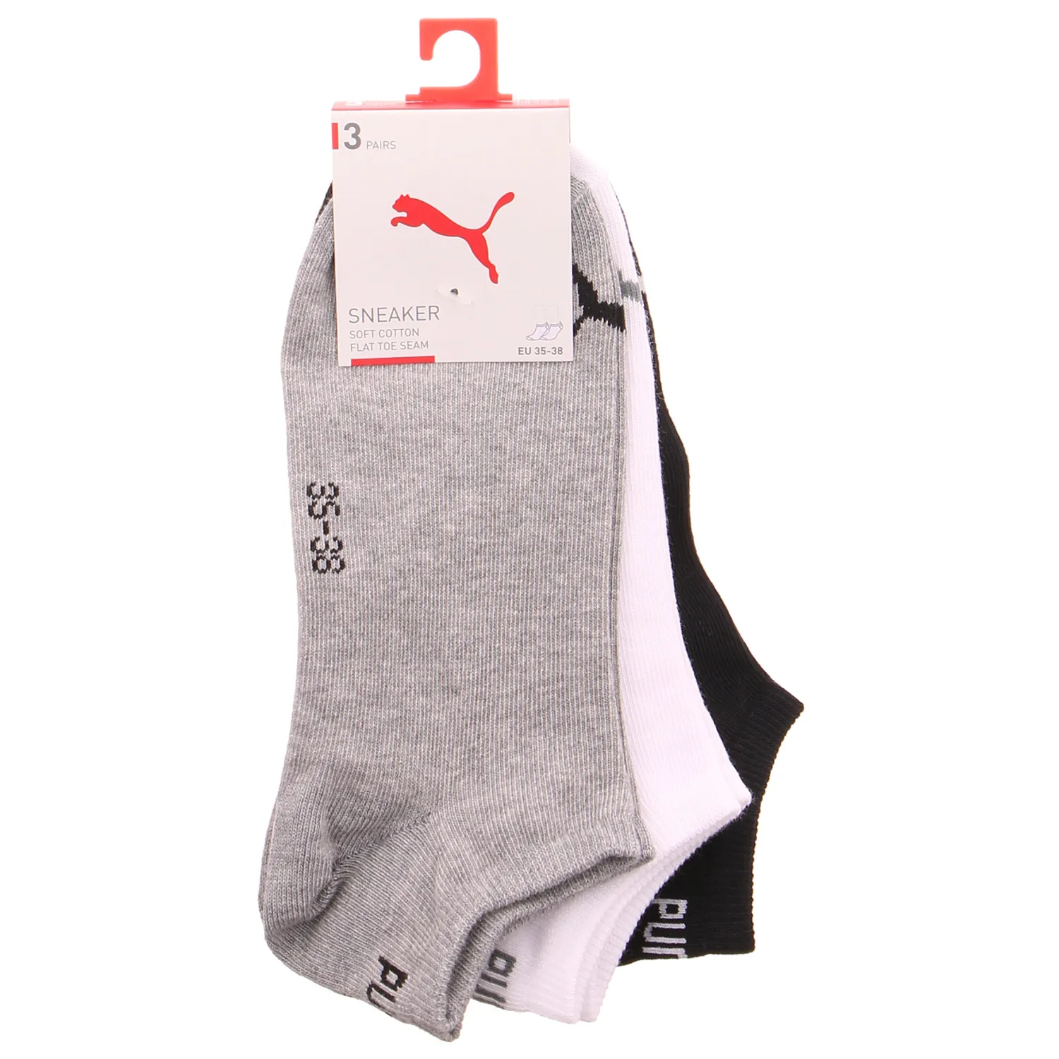 PUMA SOCKEN Freizeitsocken Grau Textil  3-ER Pack