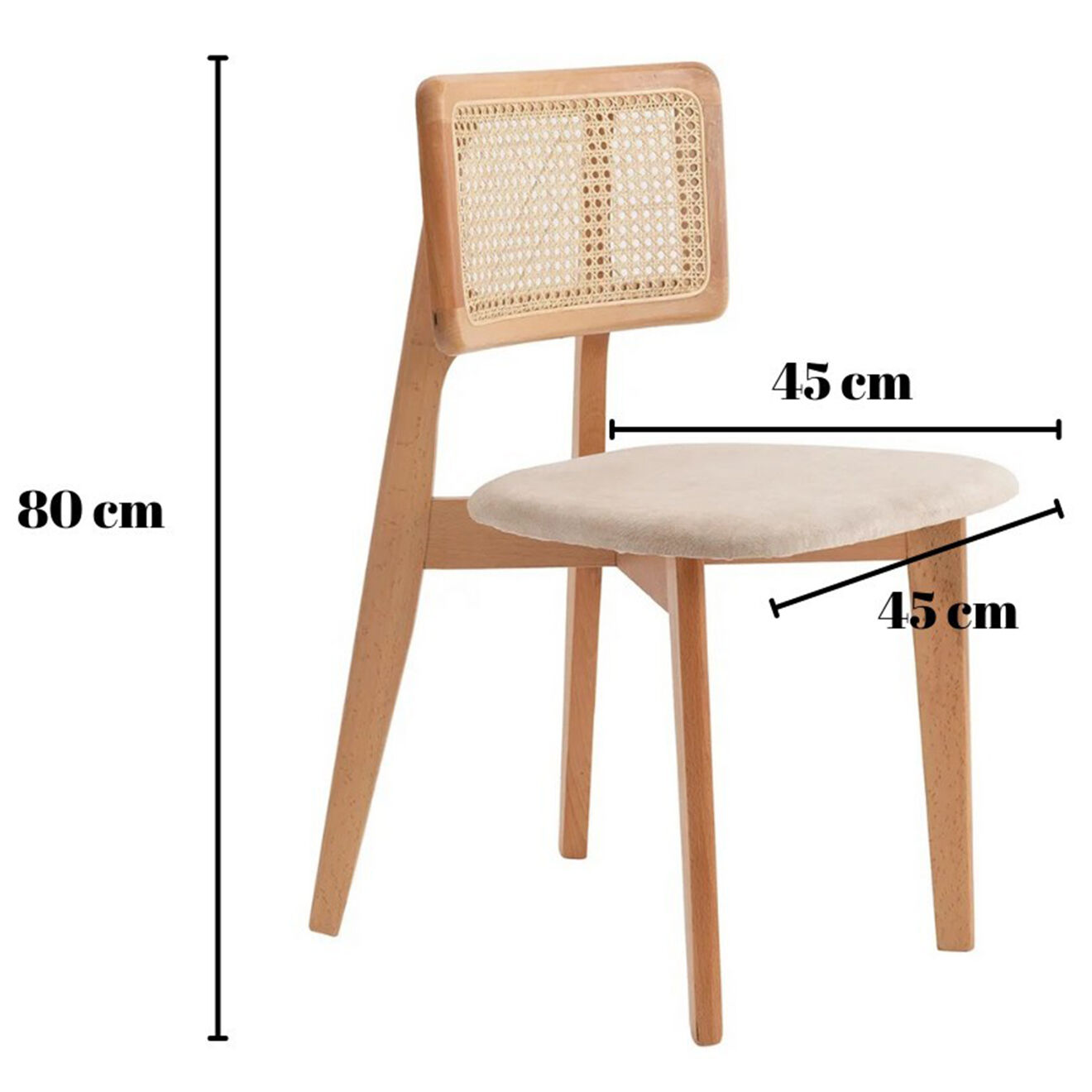 Homitis 2 Chaises Zeus hêtre - 45x45x80 cm