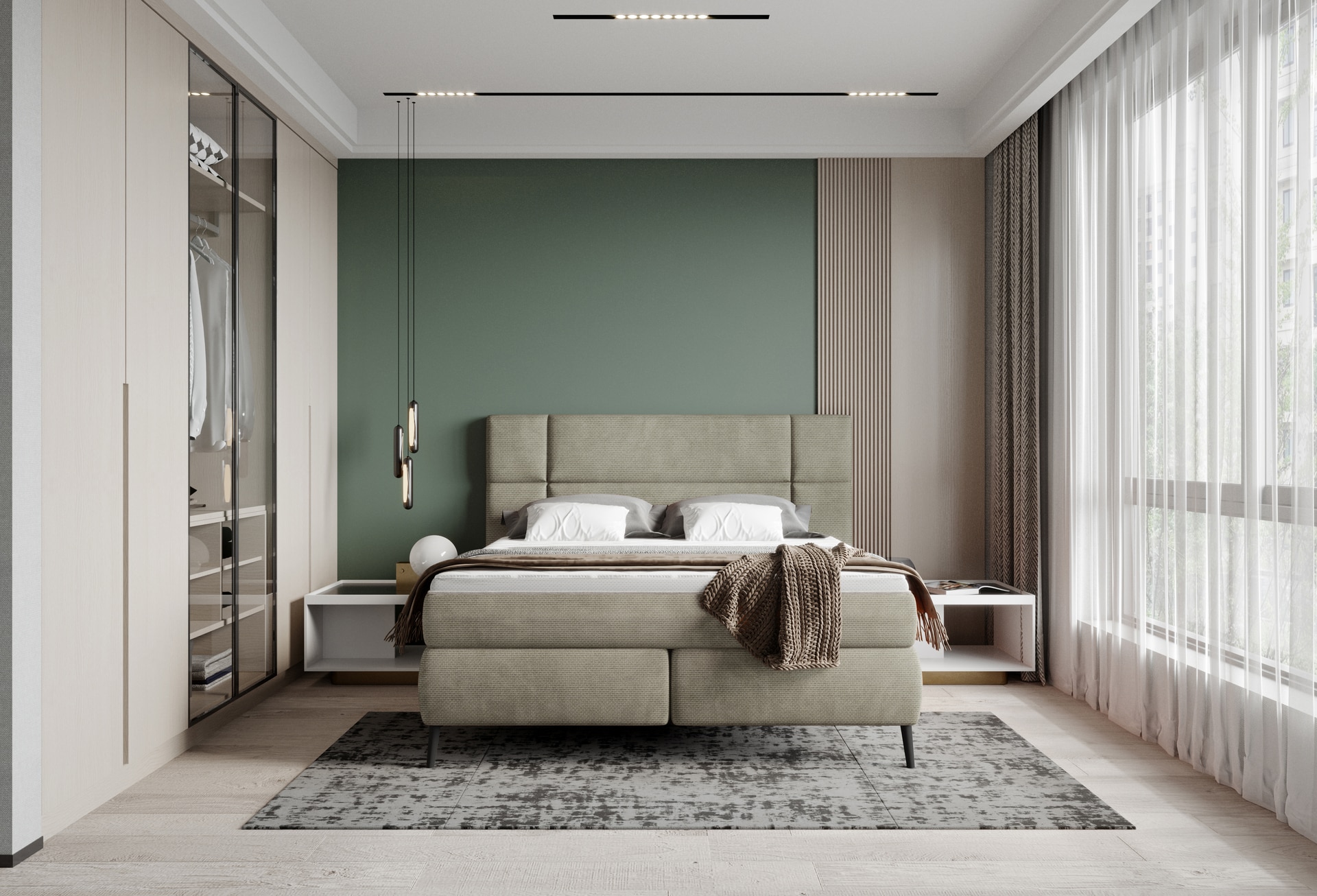 Boxspringbett LUCIO 180 x 200 cm beige