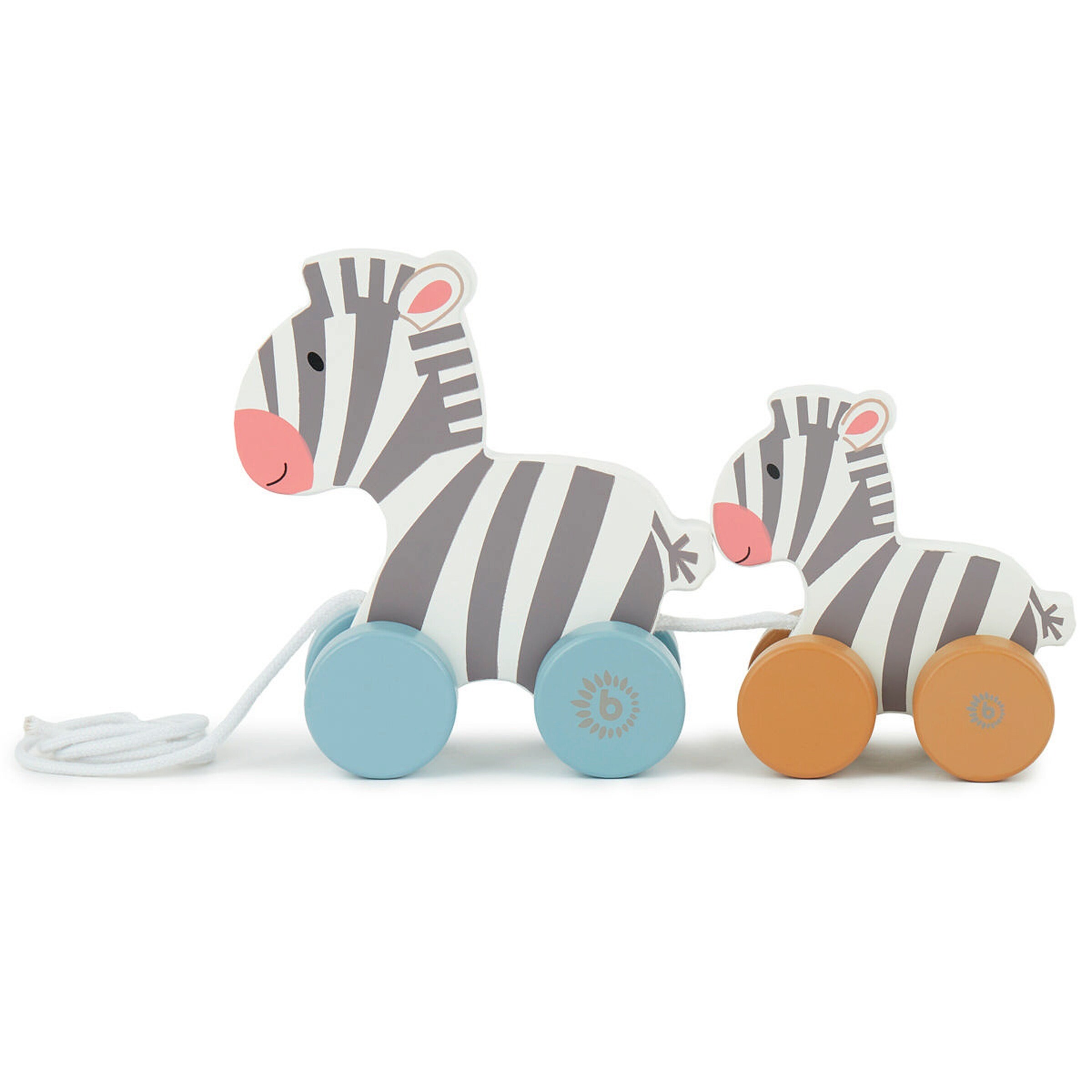 Bieco Nachziehspielzeug Zebra Clara und Lara - ab 12 Monate Mehrfarbig
