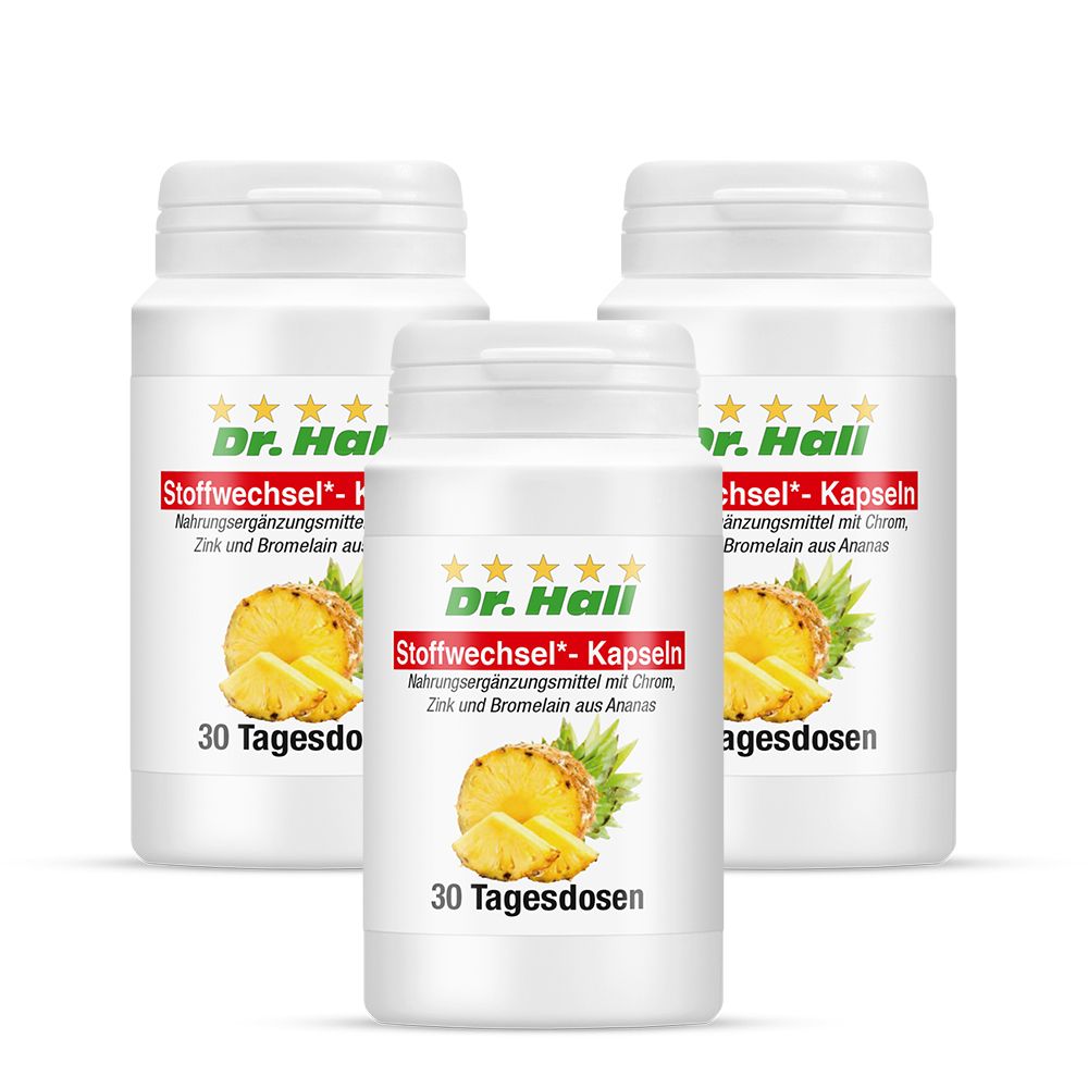 Dr. Hall Stoffwechsel-Kapseln, 3er Pack