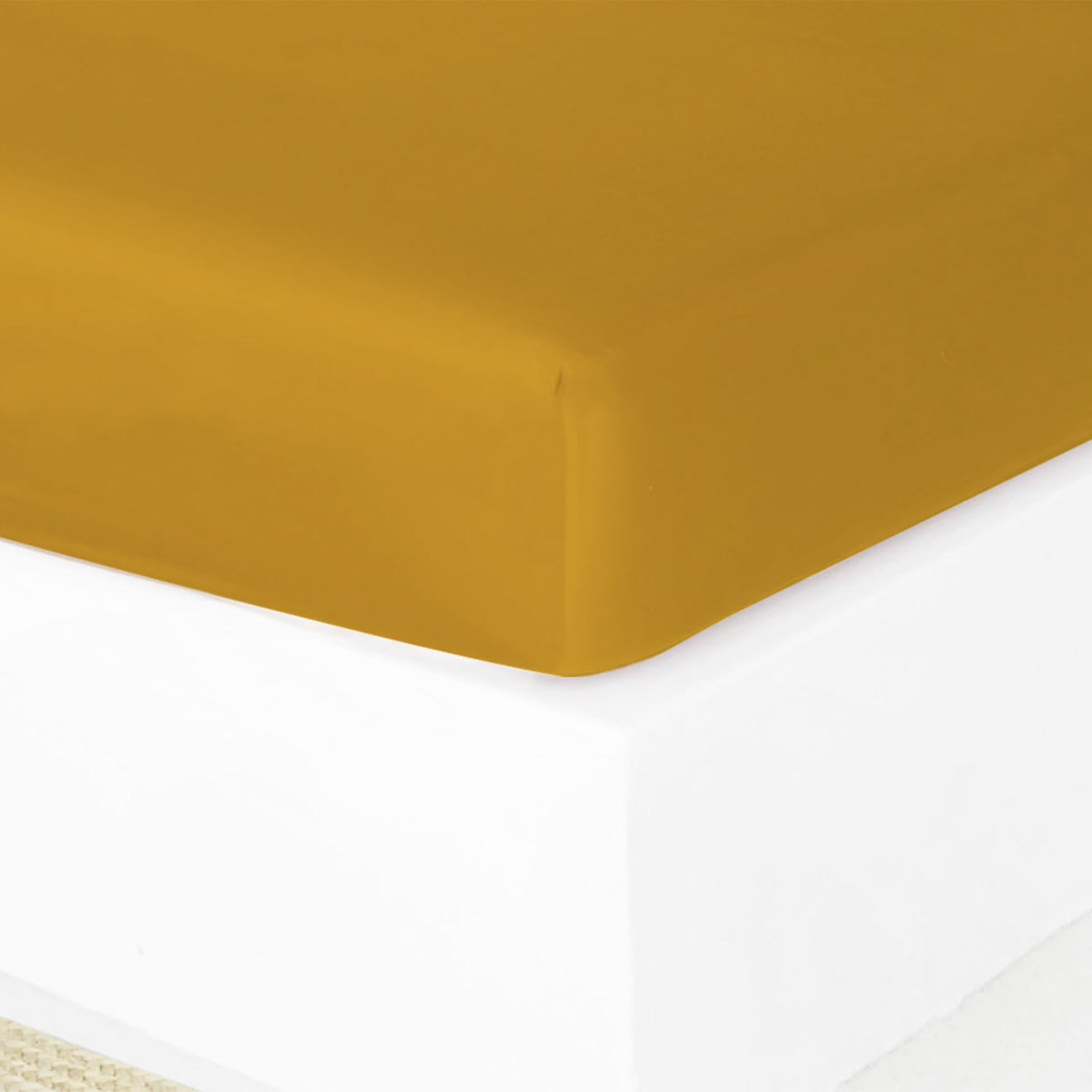 Febronie Drap housse en Satin de Coton Julia jaune