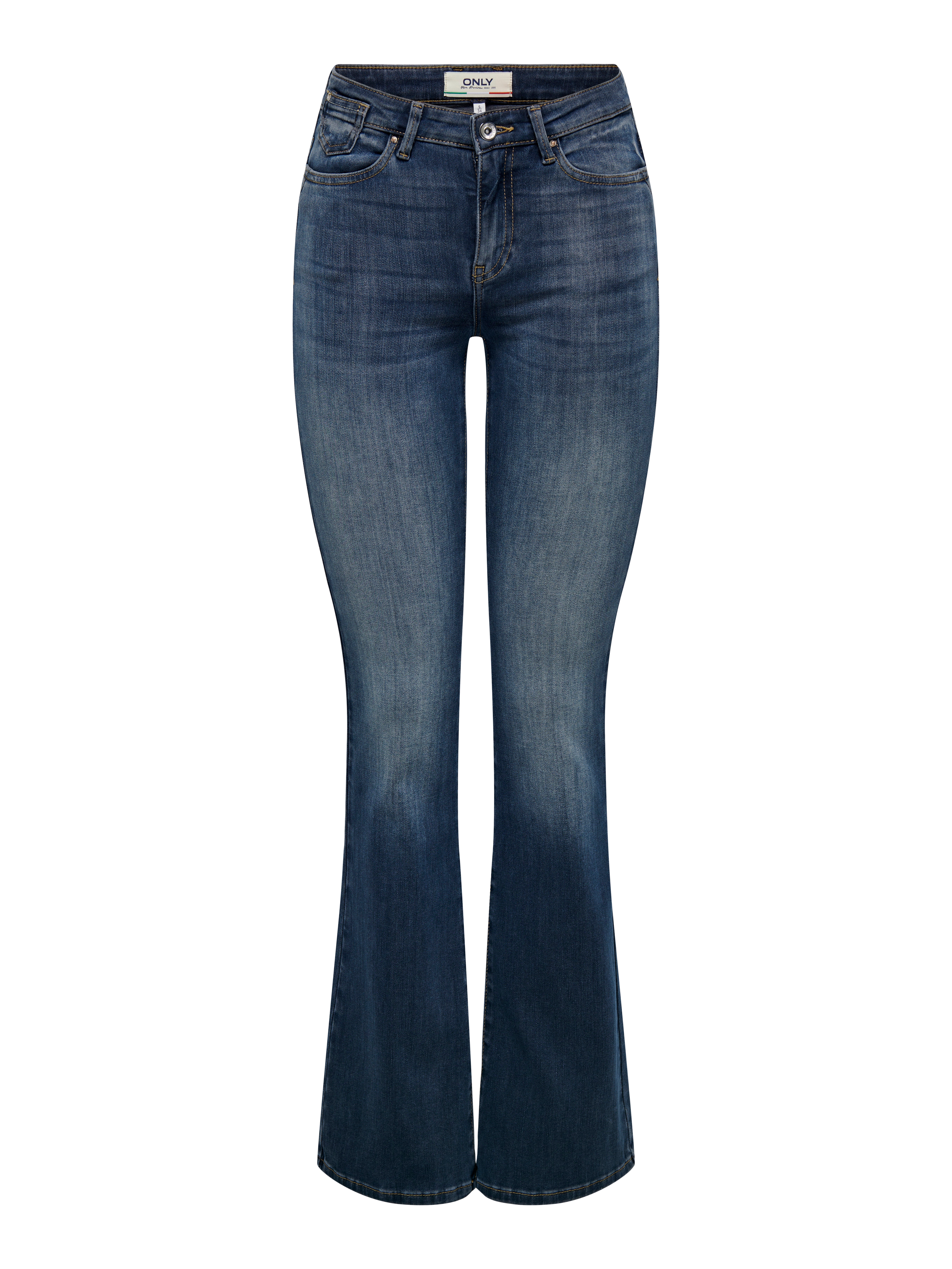 ONLBLUSH Mittlere Taille Ausgestellt Jeans Blue Black Denim