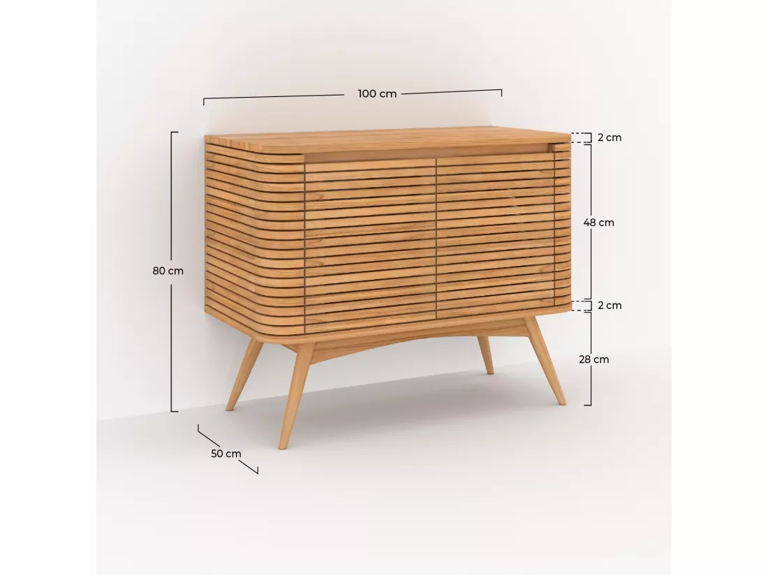 Meuble de salle de bain en bois de teck 100 cm - Auguste